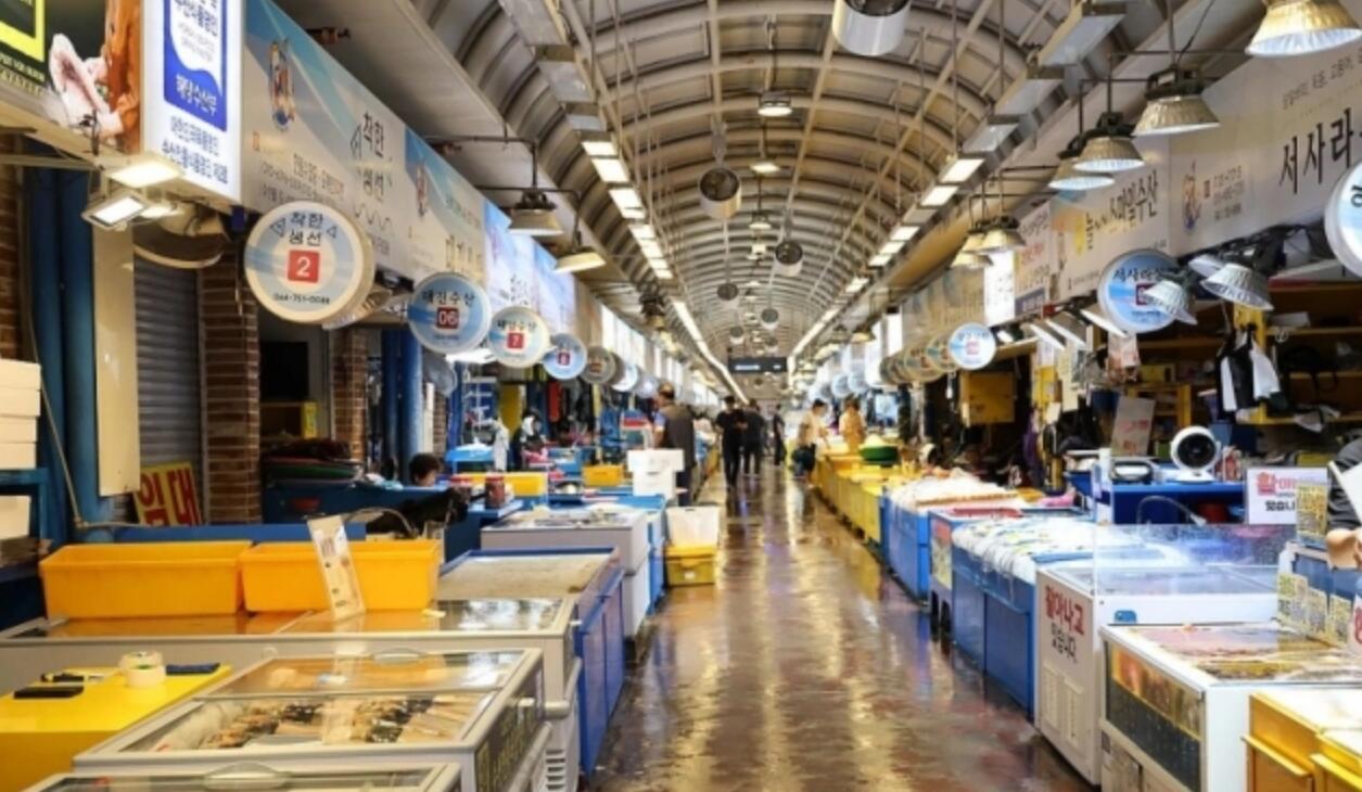 韩国多个海鲜市场呈现出一副冷清的景象(1)