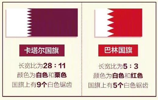 卡塔尔国旗和巴林国旗的区别 卡塔尔国旗的含义和象征(2)